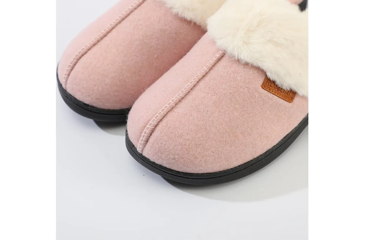 Roxoni Women's Winter House Fuzzy Fluffy Furry Cozy Clog Slipper