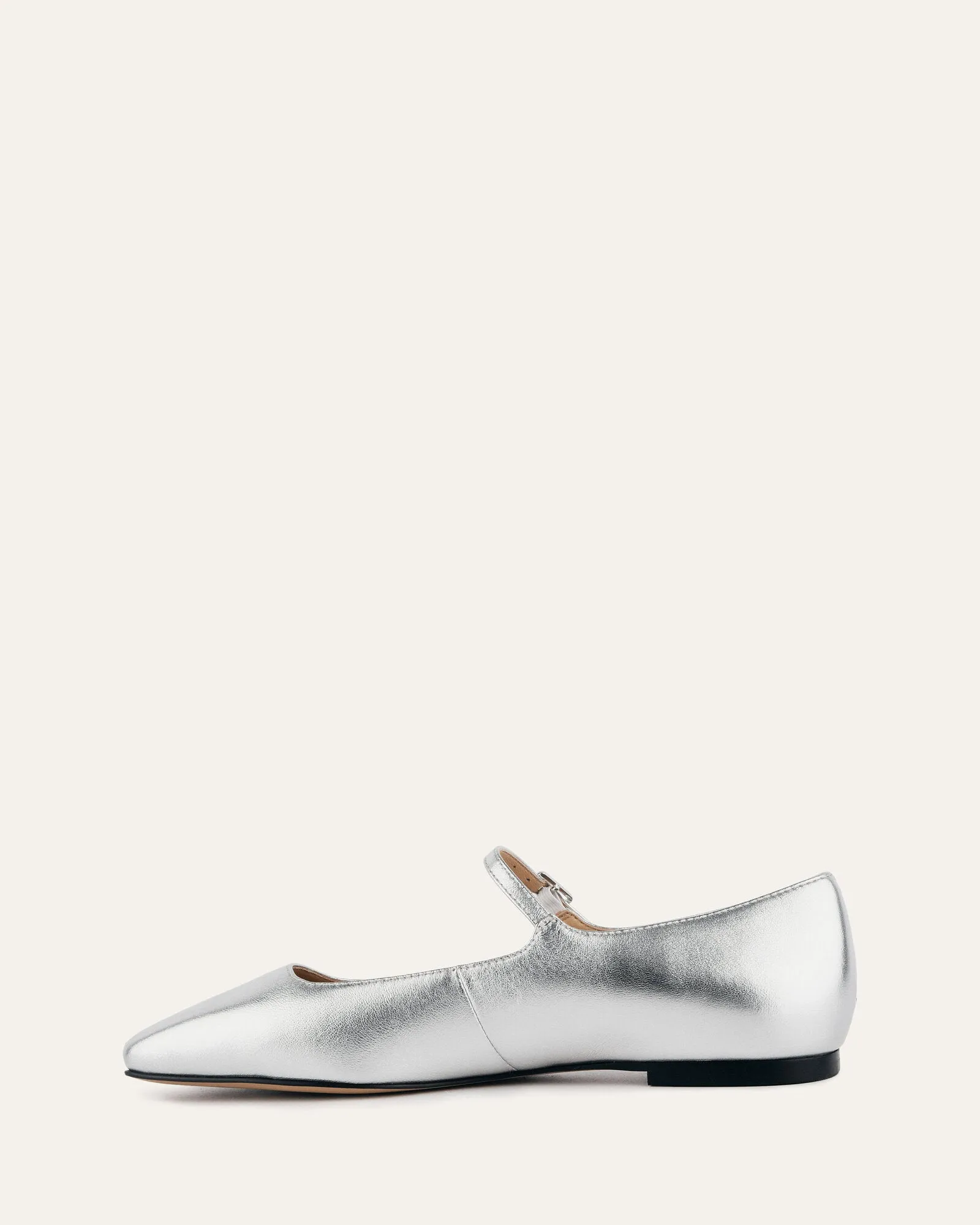 SERENITY CASUAL FLATS SILVER LEATHER