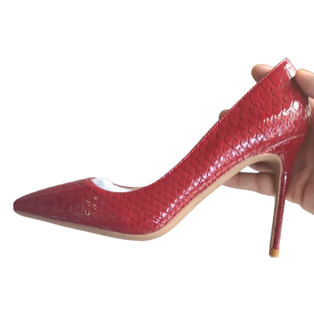 SerpentChic Glossy Pointed Toe Stiletto Pumps