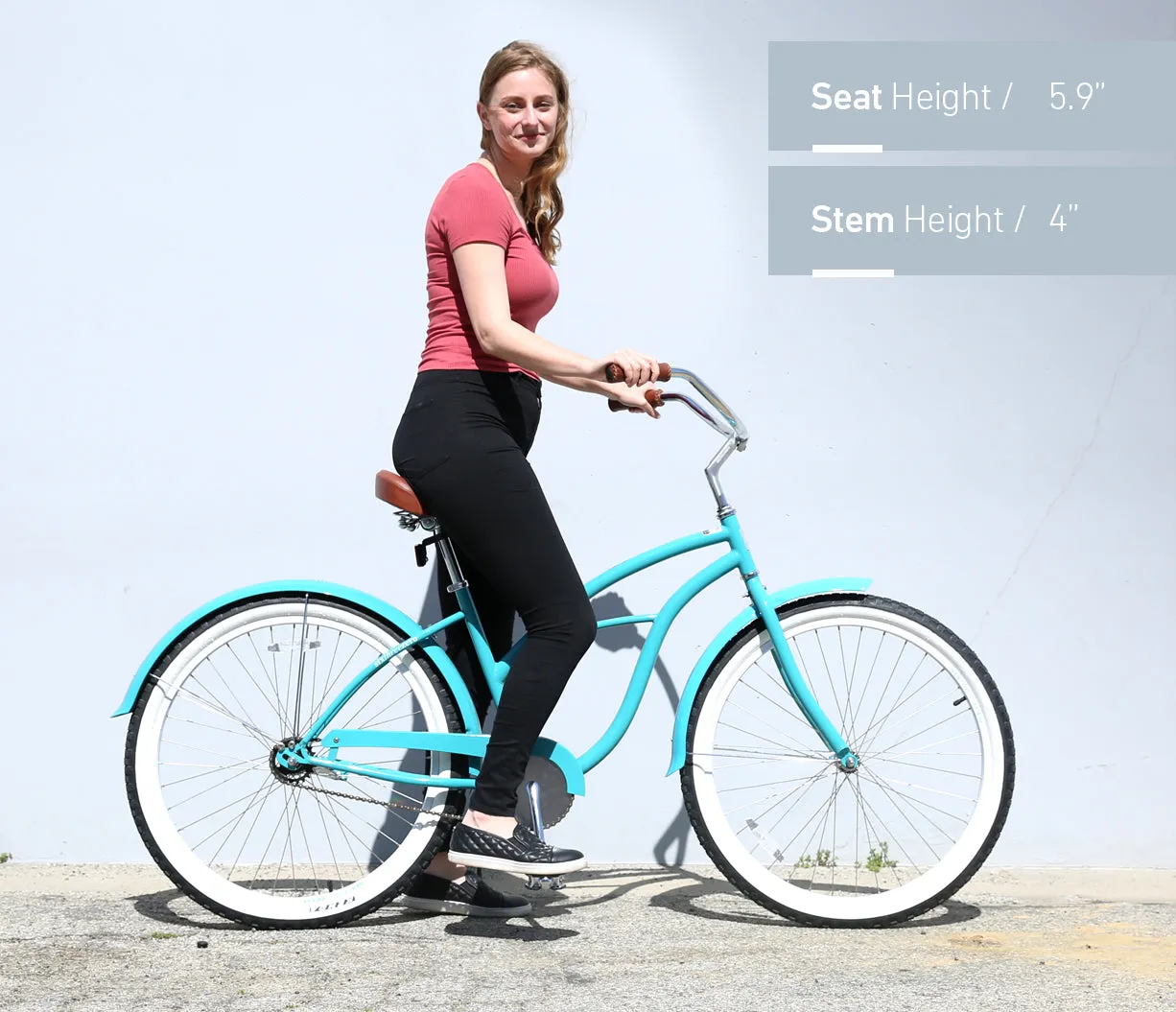 sixthreezero Teal Single Speed Women's Beach Cruiser Bike