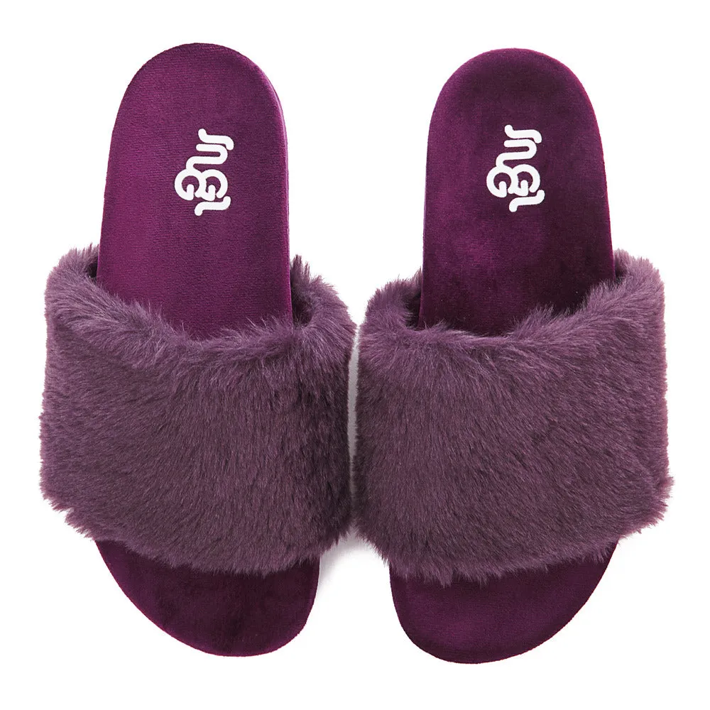 Snuggs Fuzzy Slipper Purple