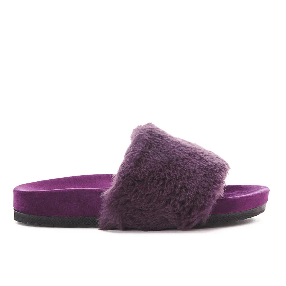 Snuggs Fuzzy Slipper Purple