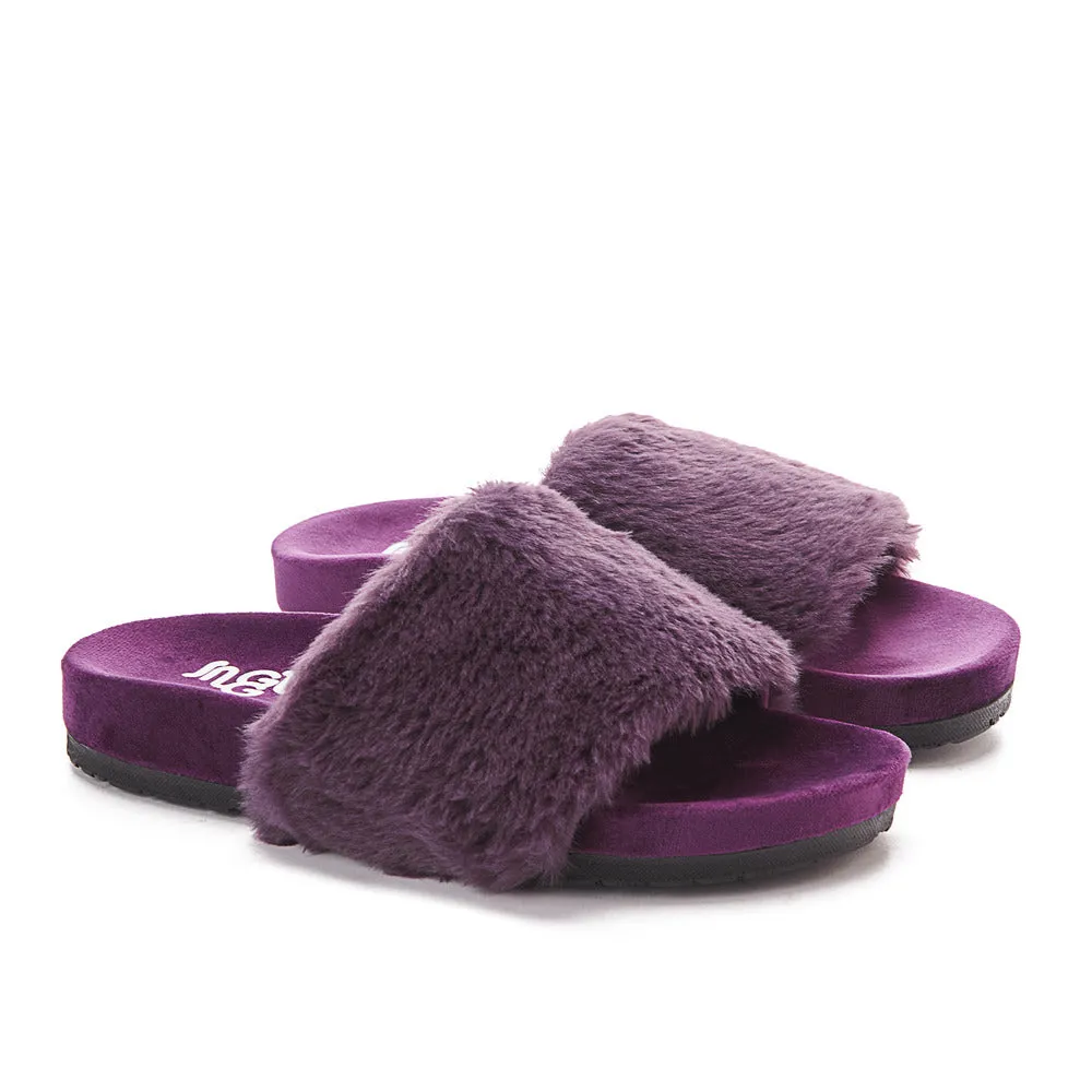 Snuggs Fuzzy Slipper Purple