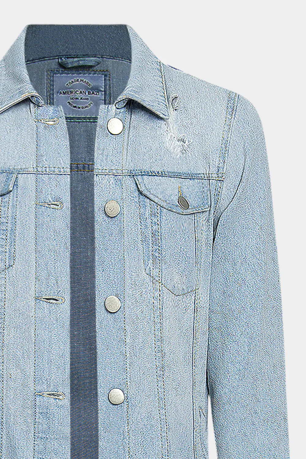 Super Long Distressed Denim Jean Jacket