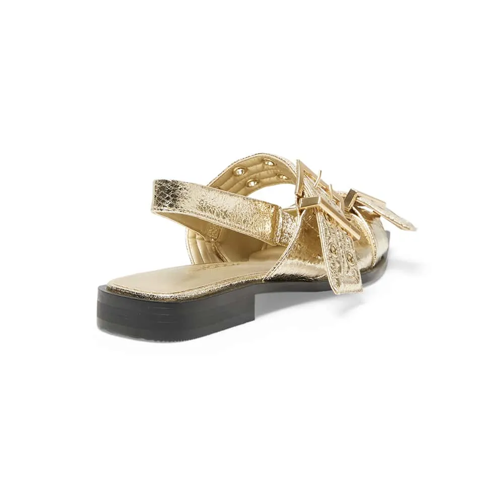 Suzie Flat in Gold Crinkle