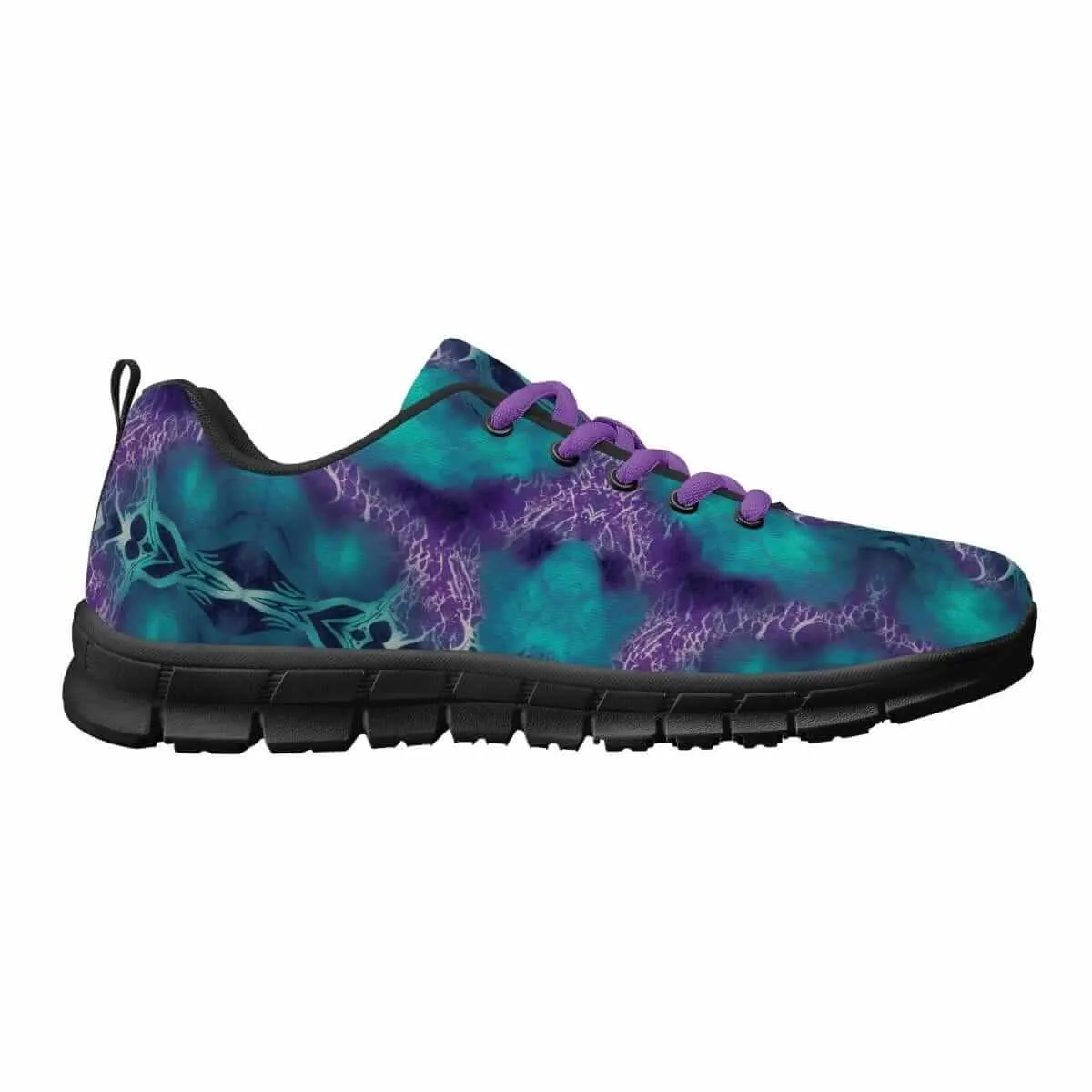 Teal and Purple Men's Running Shoes