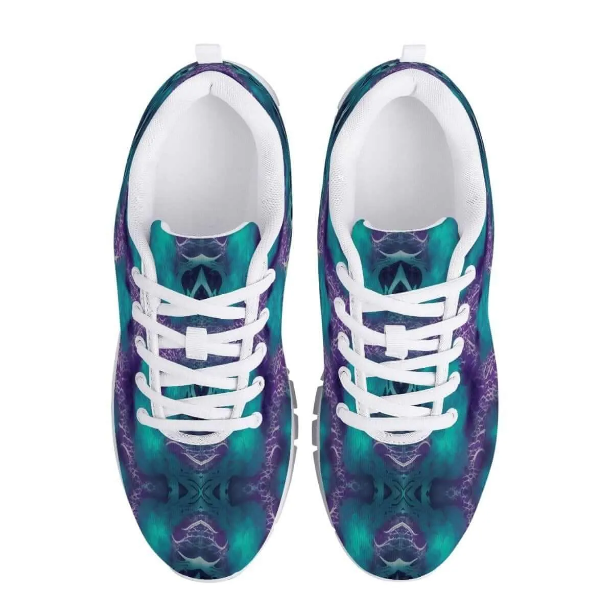 Teal and Purple Men's Running Shoes