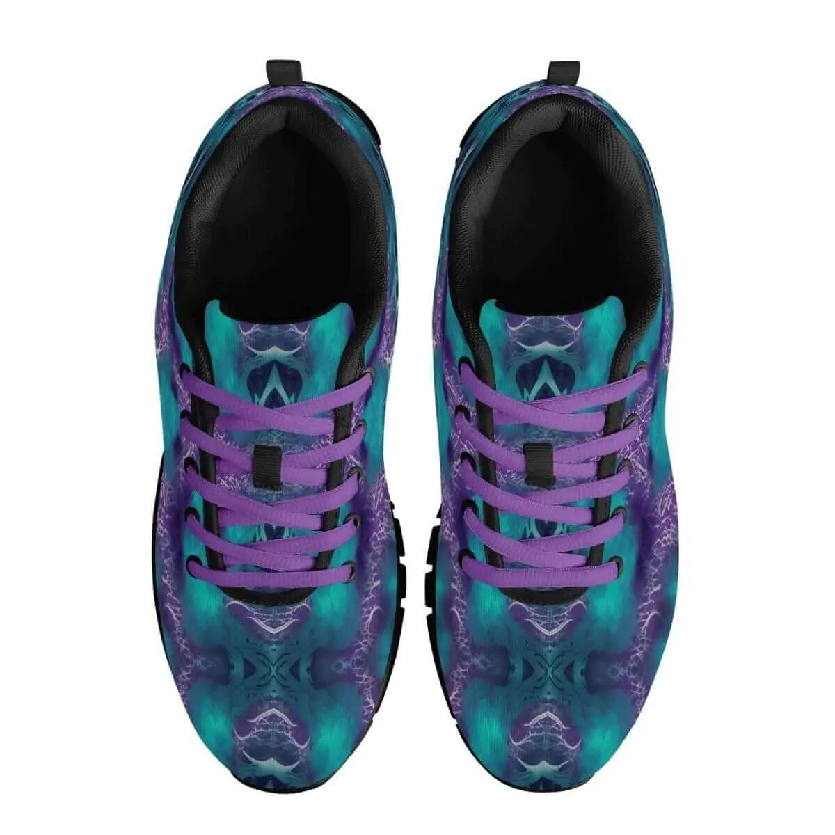 Teal and Purple Men's Running Shoes