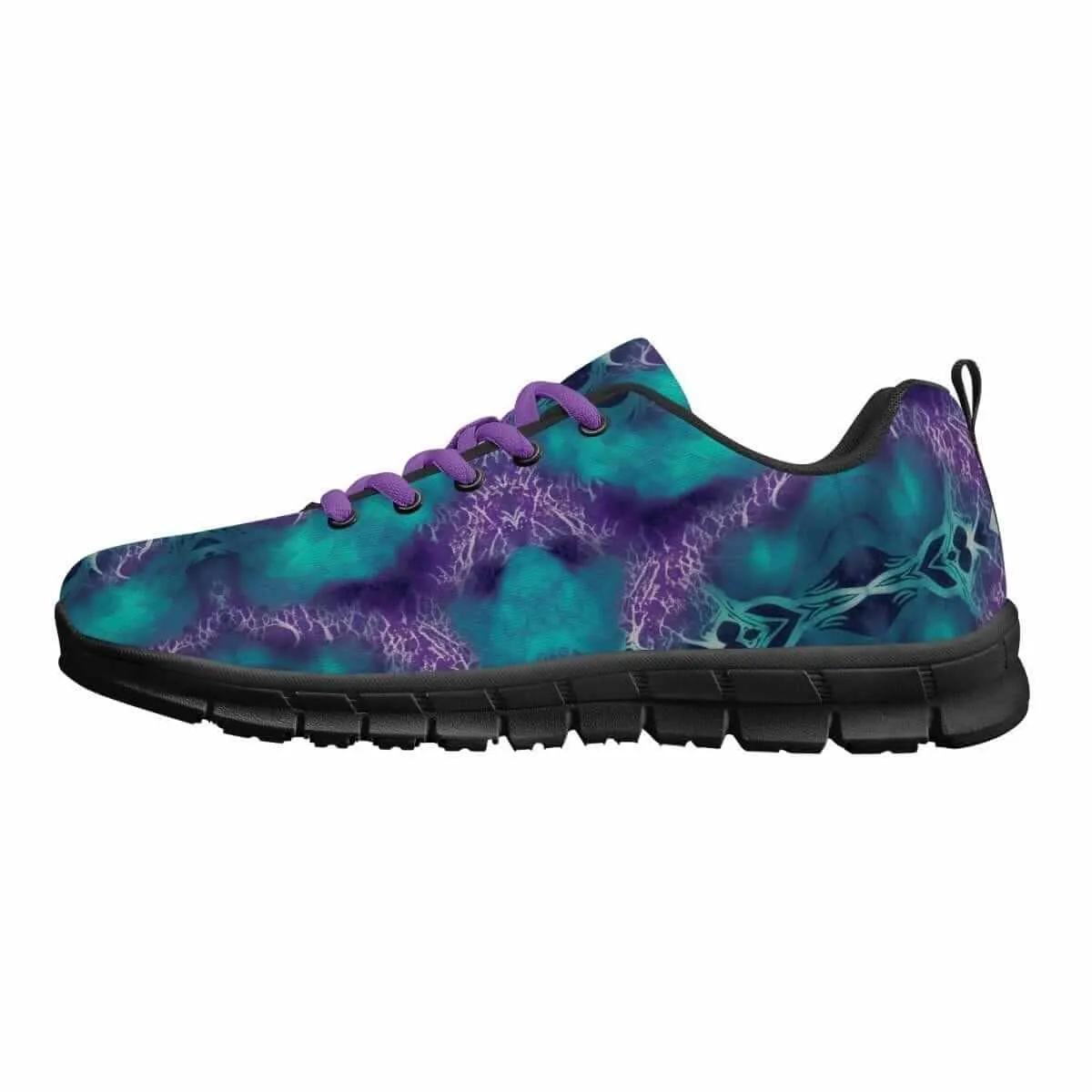 Teal and Purple Men's Running Shoes