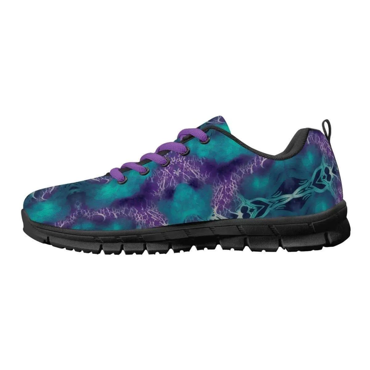 Teal and Purple Men's Running Shoes