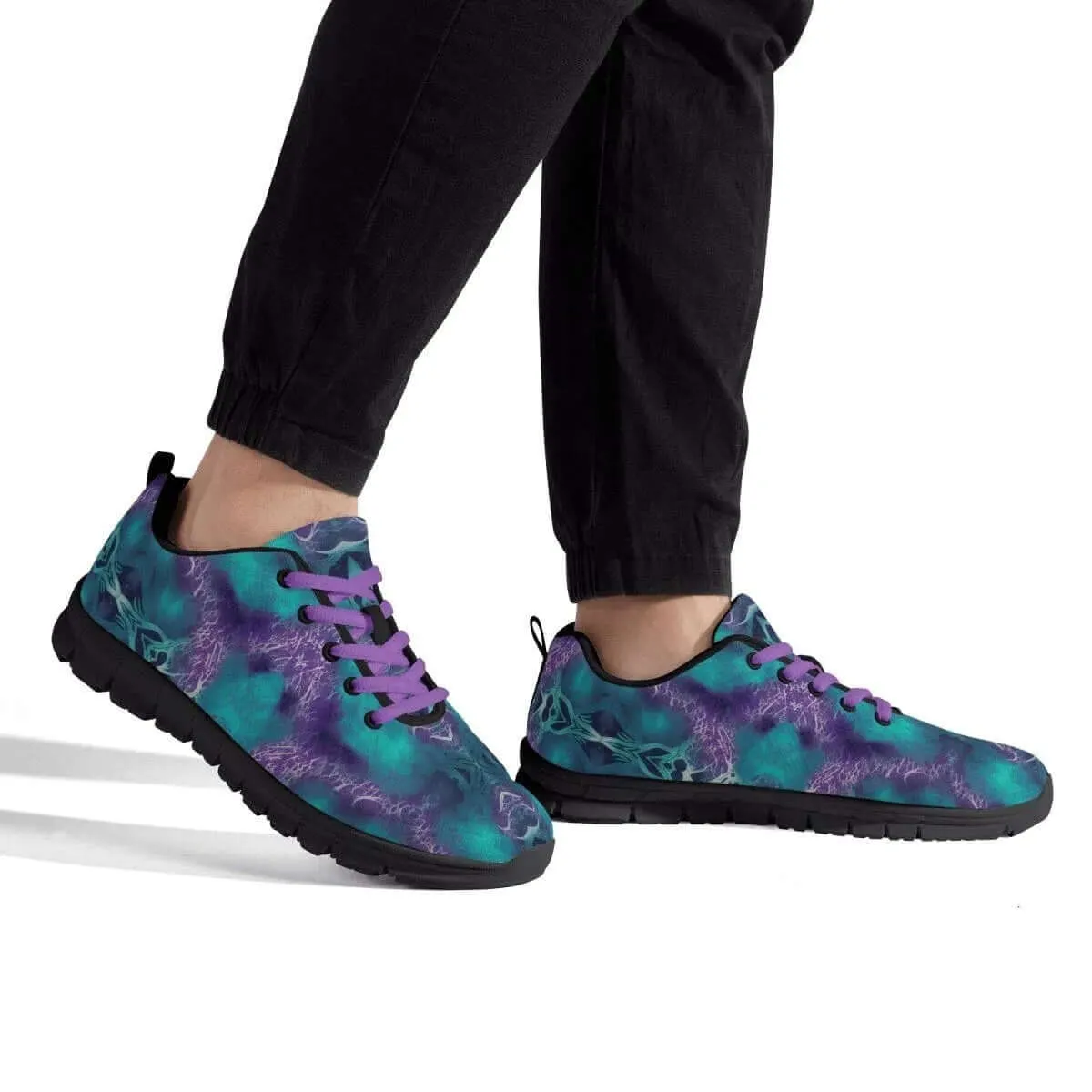 Teal and Purple Men's Running Shoes