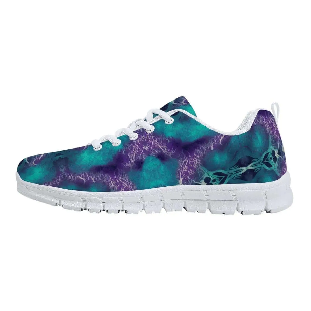 Teal and Purple Men's Running Shoes