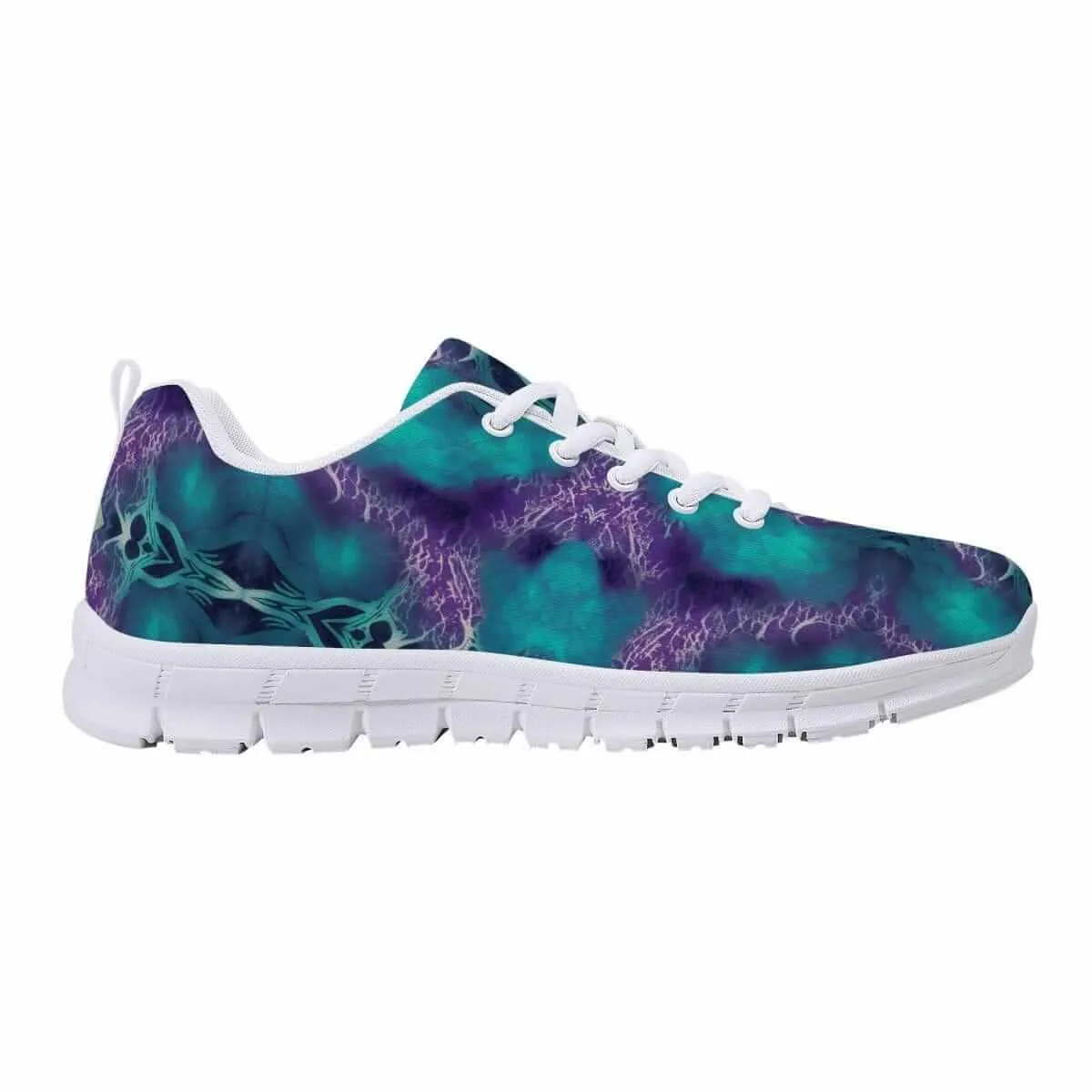 Teal and Purple Men's Running Shoes