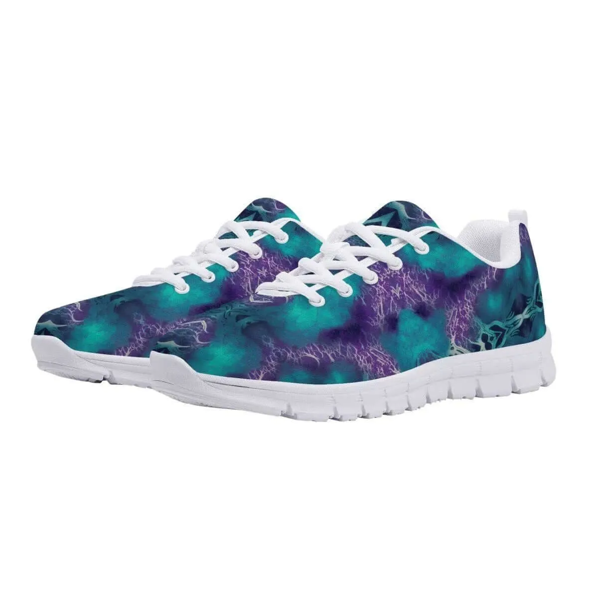 Teal and Purple Men's Running Shoes