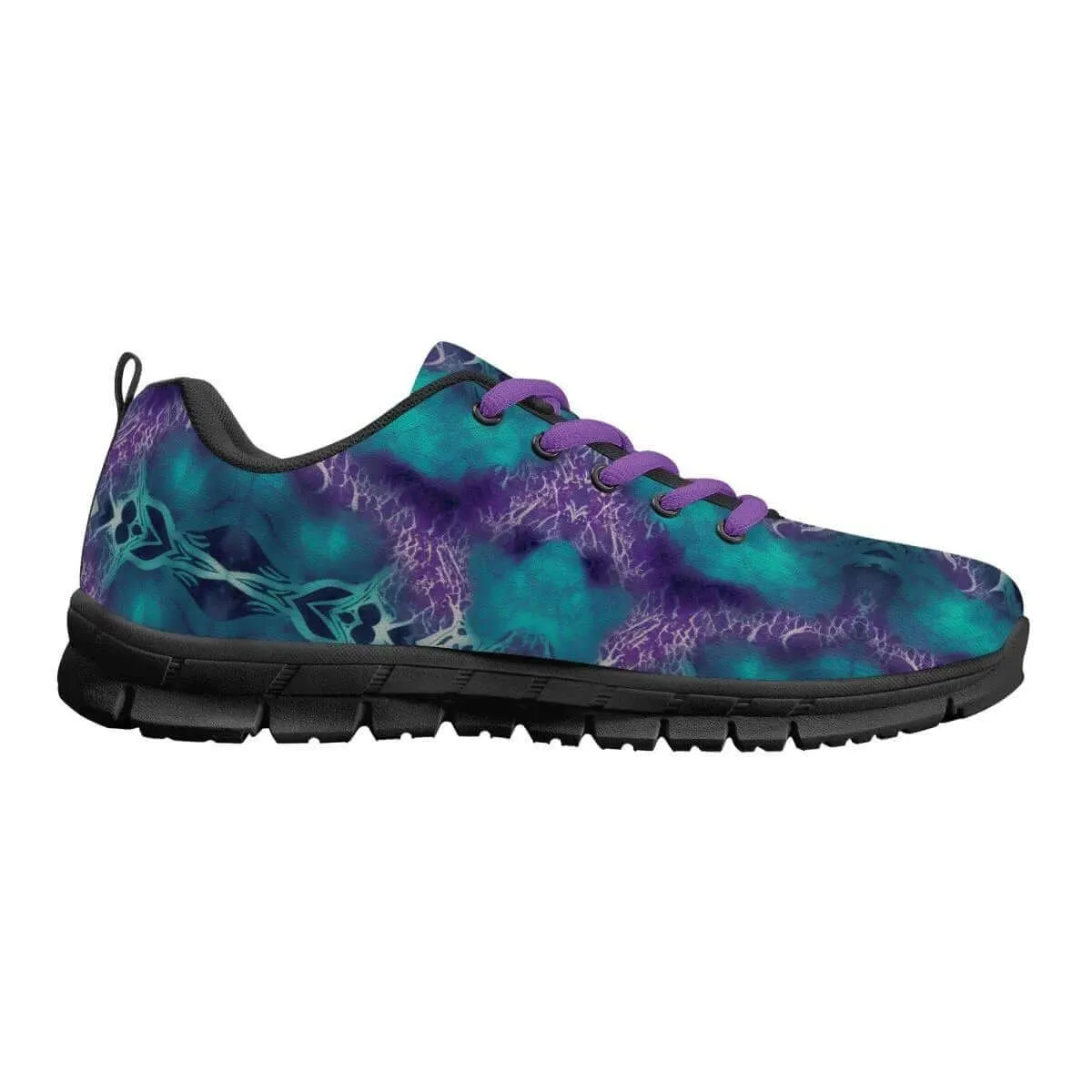 Teal and Purple Men's Running Shoes