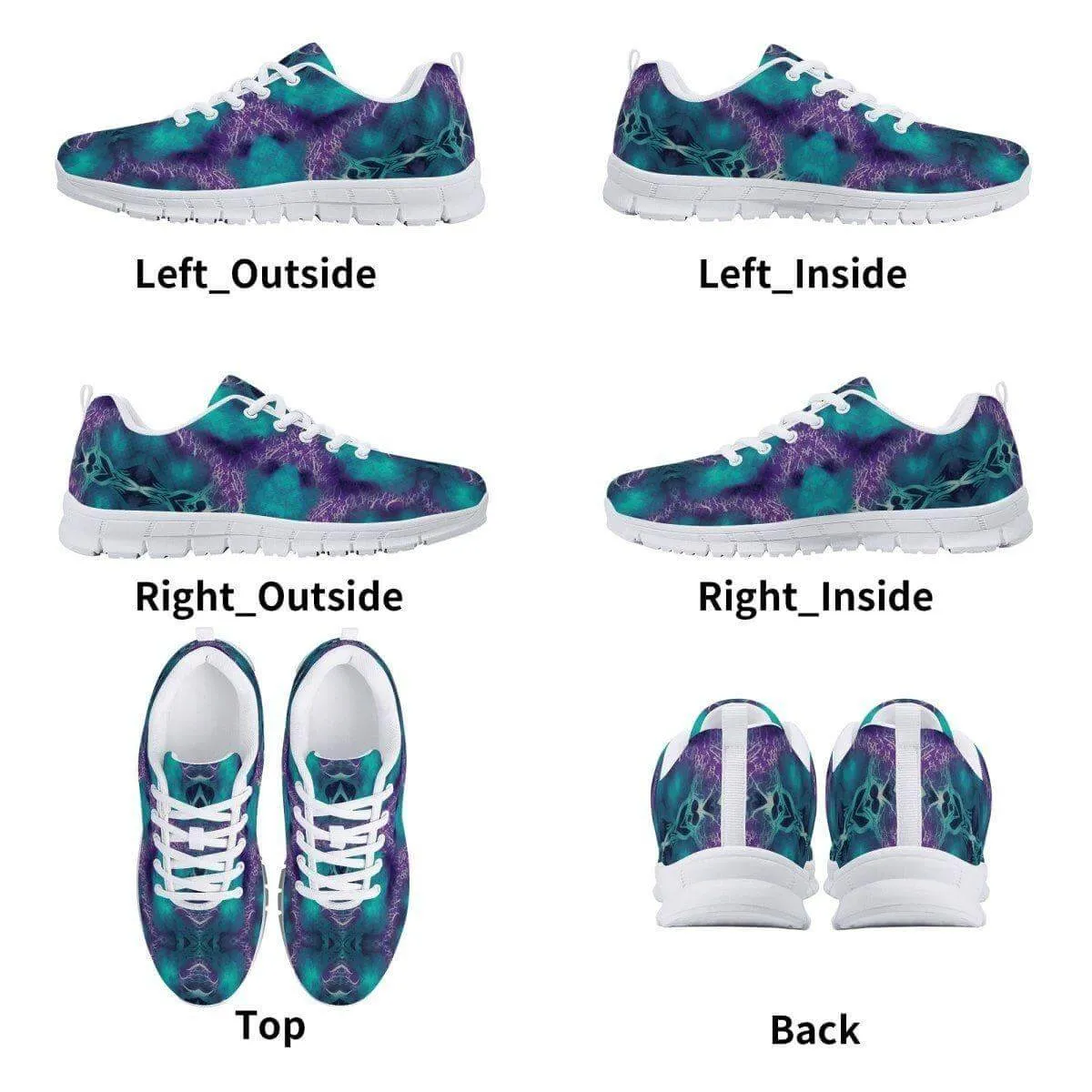 Teal and Purple Men's Running Shoes