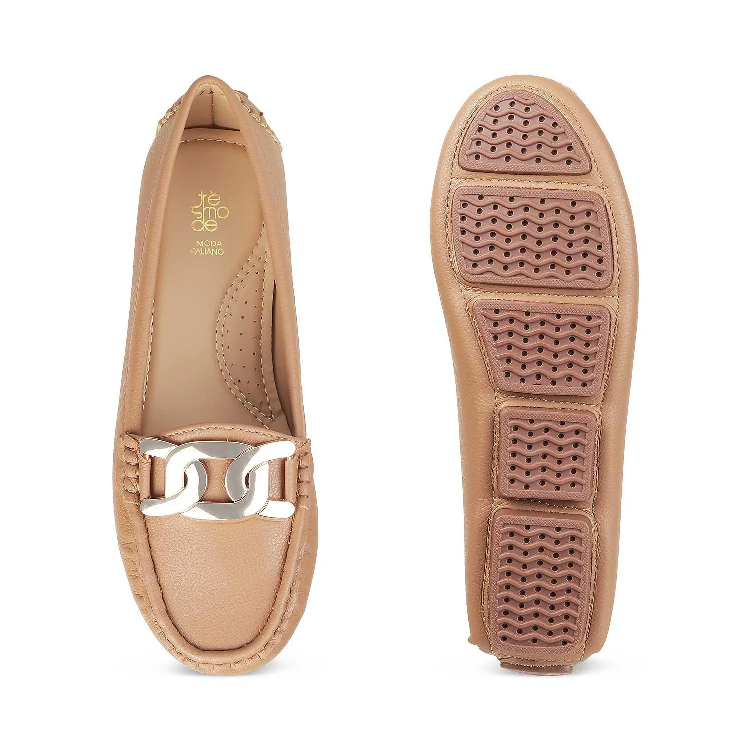 The Yon New Tan Women's Dress Loafers Tresmode