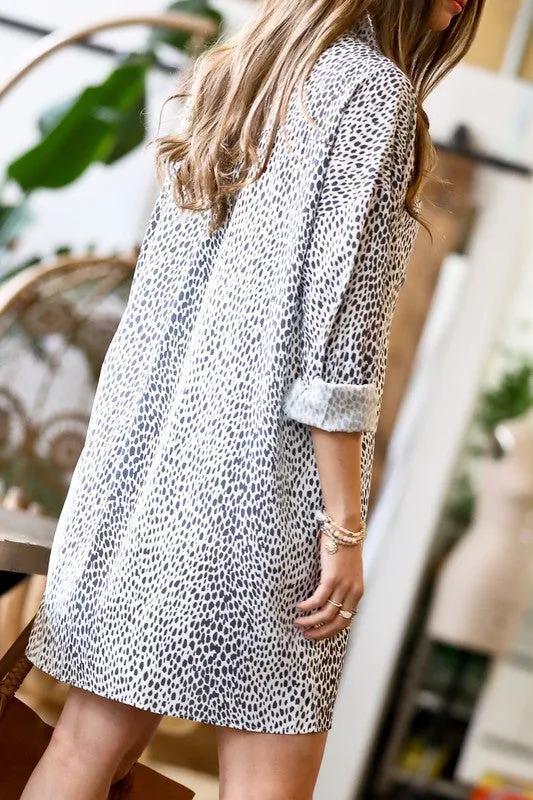 Timeless Smile Leopard Shirt Dress