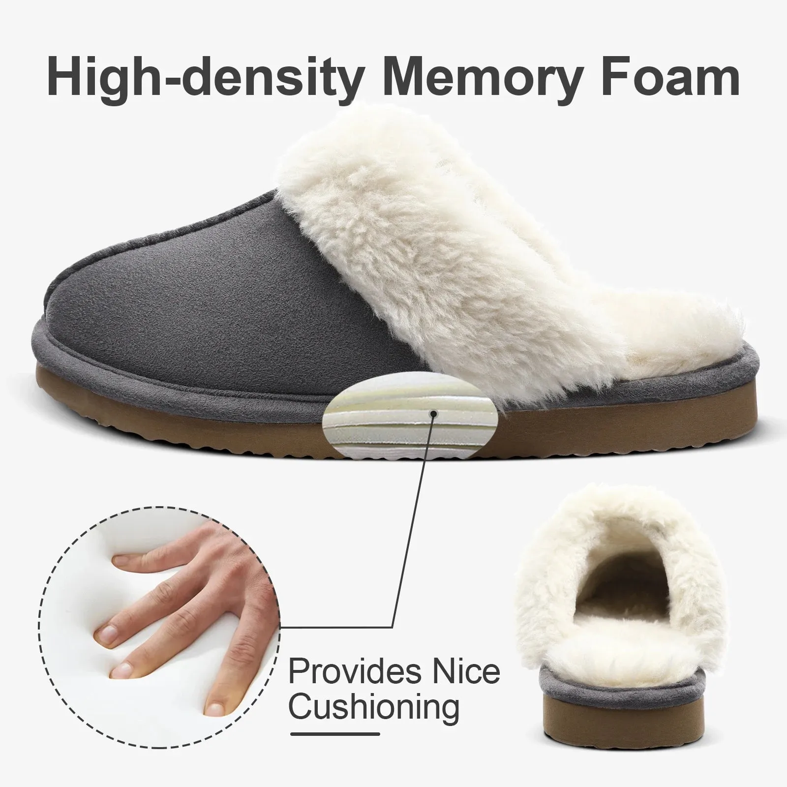 UGG Fuzzy Slippers Women's Men's Premium Sheepskin Scuffs