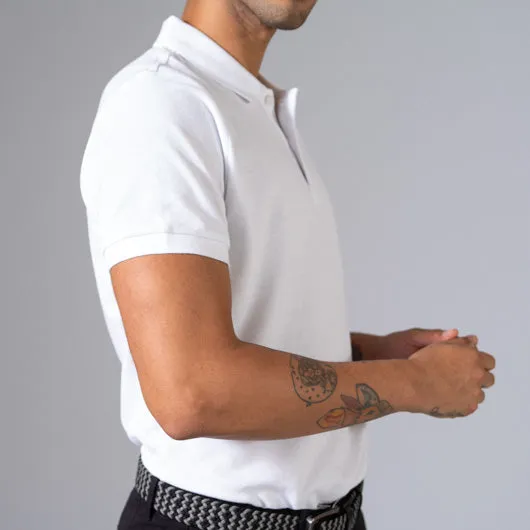 Vanilla Frost White Cotton Polo T-Shirt