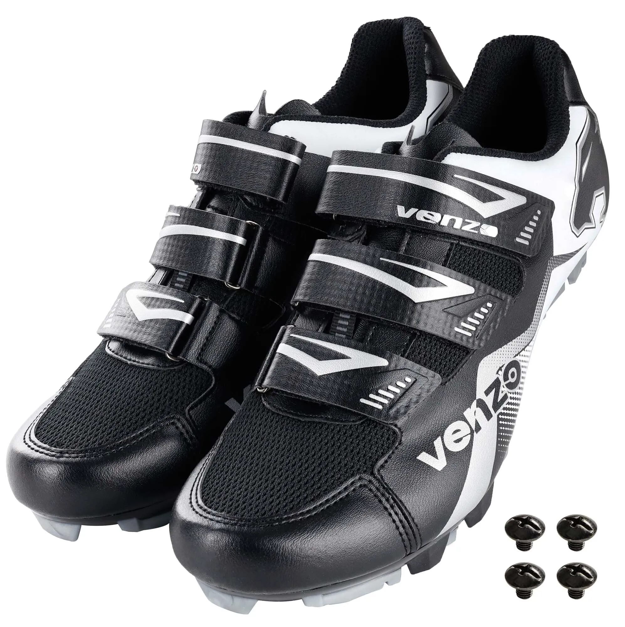 Venzo Men's Mountain Bike Bicycle Cycling Shoes with Multi-Function Clip-less Pedal & Cleat - Compatible with Shimano SPD & Crankbrother Systems - 10.5 US Men