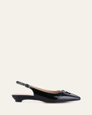 VICTORIA DRESS FLATS BLACK PATENT