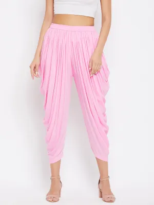 Women Pink Rayon Dhoti Salwar