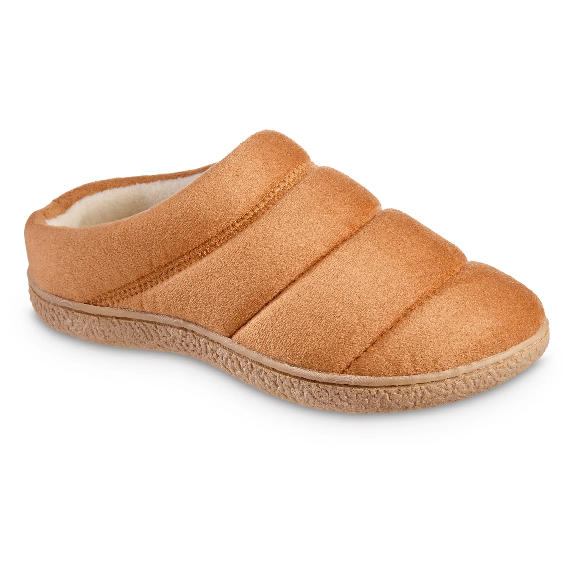 Women's Microsuede Puffer Clog Slipper with Enhanced Heel Cushion