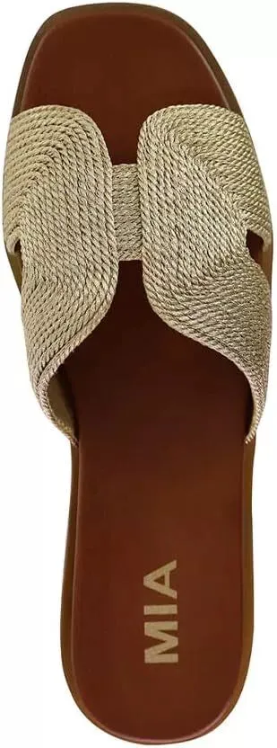 Women's Shoes MIA DIA Woven Slide Sandals MH2641 ROSE GOLD