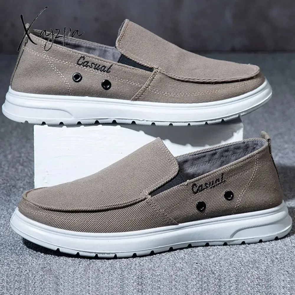 Xajzpa - Men Sneakers Brand Summer Breathable Luxury Outdoor Sneakers Men's Vulcanize Shoes Moccasins Designer Canvas Men's Canvas Shoes