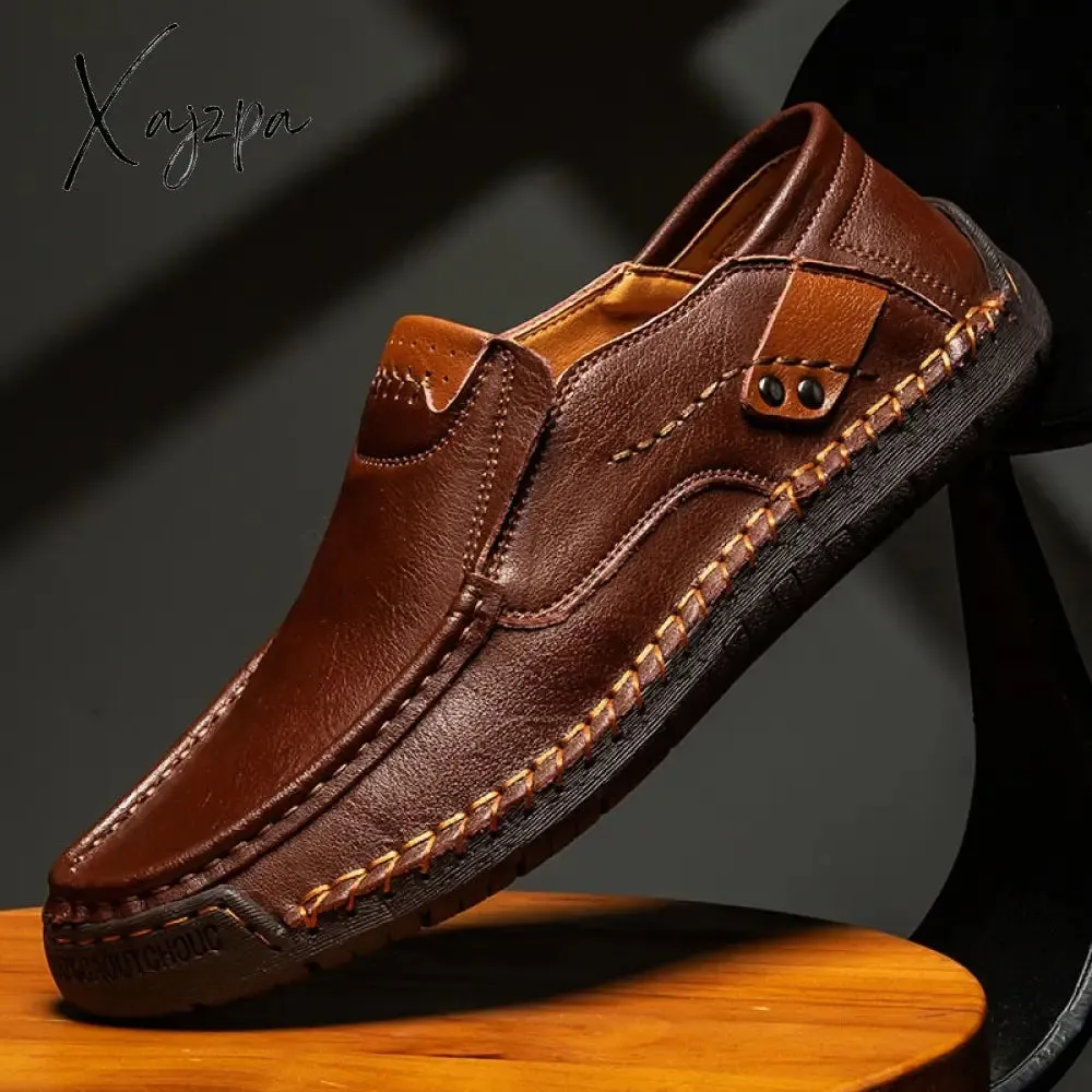 Xajzpa - Men's Casual Shoes Handmade Mens Style Shoes Comfortable Lace Up Men's Moccasins Breathable Mens Loafers Big Size 48 Sneakers