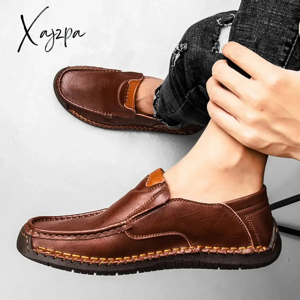 Xajzpa - Men's Casual Shoes Handmade Mens Style Shoes Comfortable Lace Up Men's Moccasins Breathable Mens Loafers Big Size 48 Sneakers