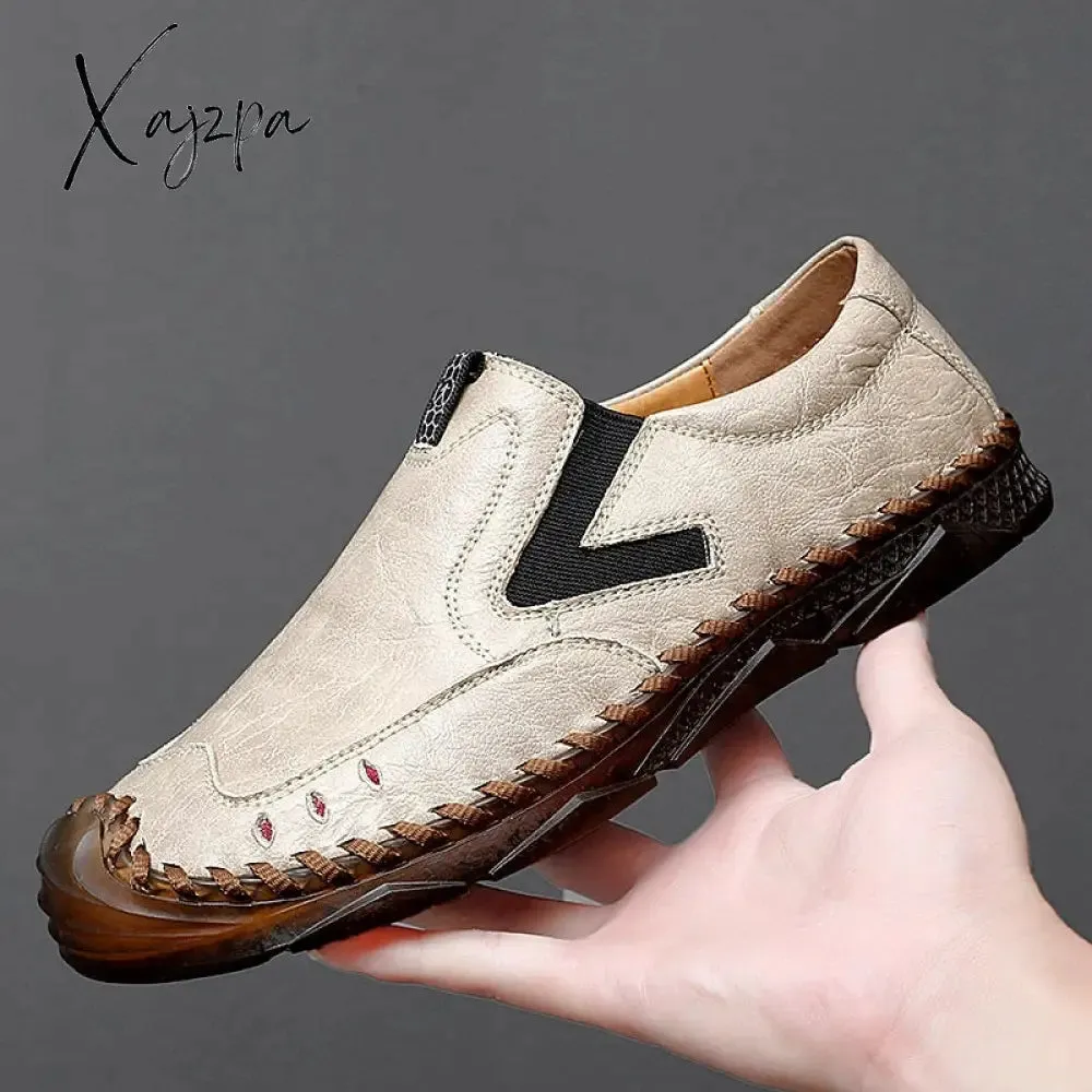 Xajzpa - Men's Casual Shoes Handmade Mens Style Shoes Comfortable Lace Up Men's Moccasins Breathable Mens Loafers Big Size 48 Sneakers